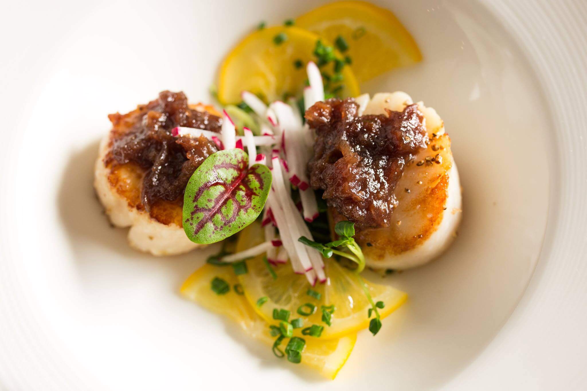 Gourmet plated dish by Chef Paul Syms showcasing culinary artistry and fine dining presentation